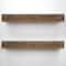 Small Walnut Brown Rustic Wood Floating Wall Shelf